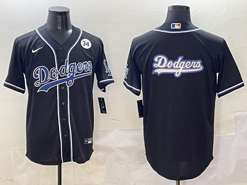 Men Los Angeles Dodgers Blank Black Three generations Nike 2025 MLB Jersey style 16
